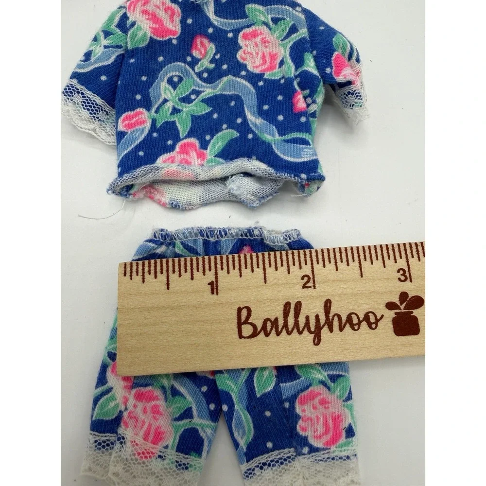 Small Doll Clothes Lot Blue White Lace Floral‎ Dress Clothing